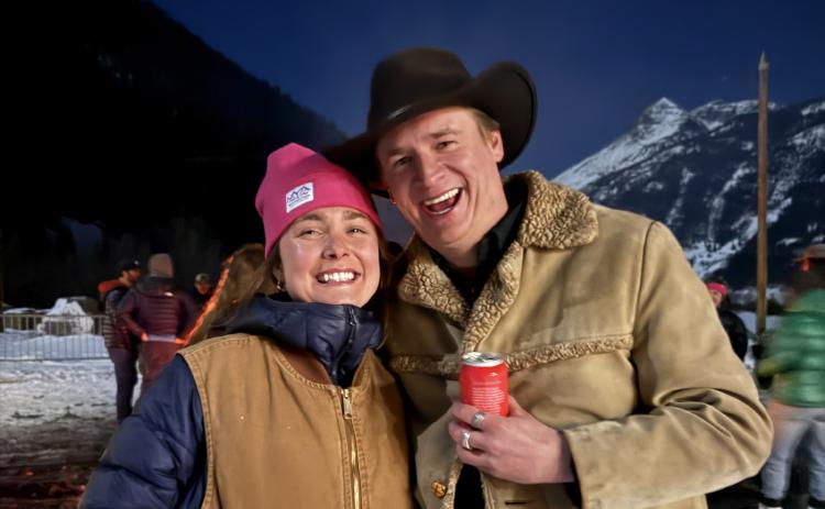 Lucy Mulvihill and Pete were all smiles at the Emberglow bonfire photo by DeAnne Gallegos