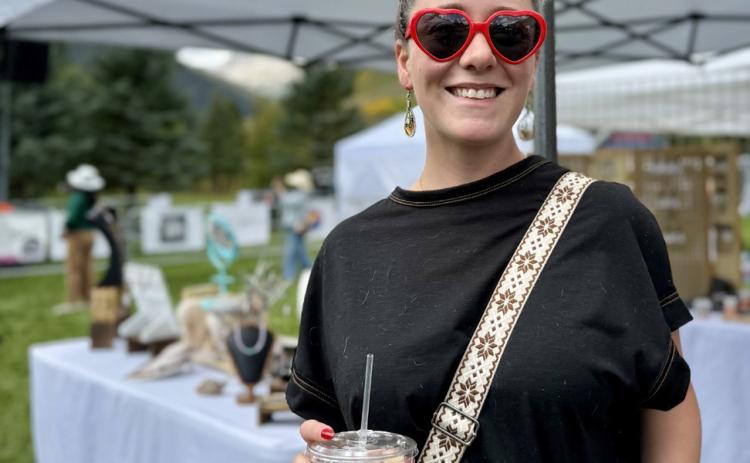 Melina Marks wears her sunglasses from the Perry Wedding last week. I think after that wedding, we will be seeing lots of heart-shaped glasses around town photo by DeAnne Gallegos