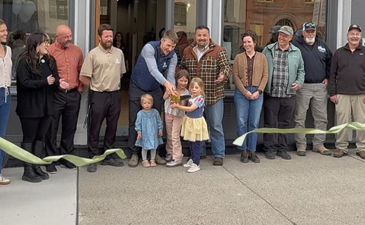 The ribbon cutting ceremony in front of the new Silverton branch of CSB photo by DeAnne Gallegos