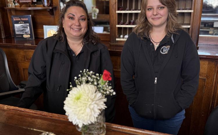 photo by DeAnne Gallegos Grand Imperial Hotel manager Leslie Henderson and Mariah Horton are ready for train season