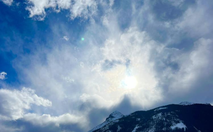 Clouds starting to build up Wednesday evening in anticipation for predicted snow shower. Photo credit DeAnne Gallegos