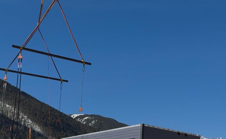 Fading West stages unit in place for crane Photo by DeAnne Gallegos