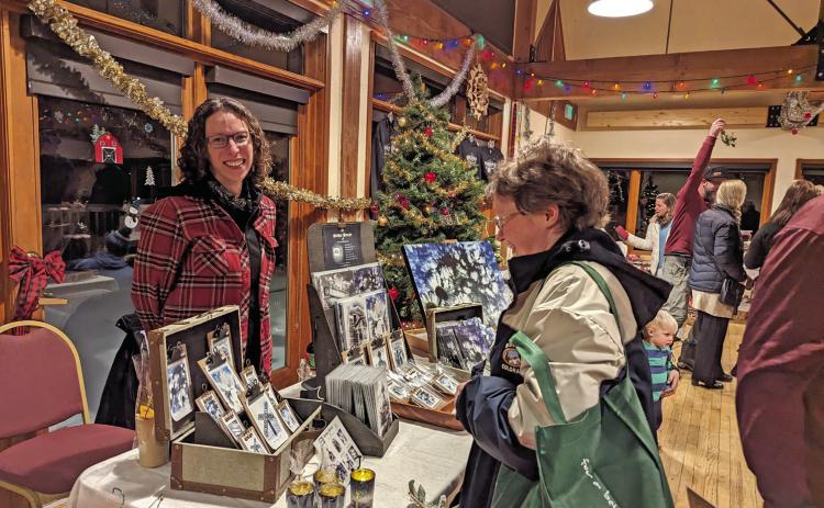 Gina Rosato, aka the Creative Crackerjack, and Melanie Bergolc, aka The Cat Lady at the Mistletoe Market. Photo credit Silverton Creative District