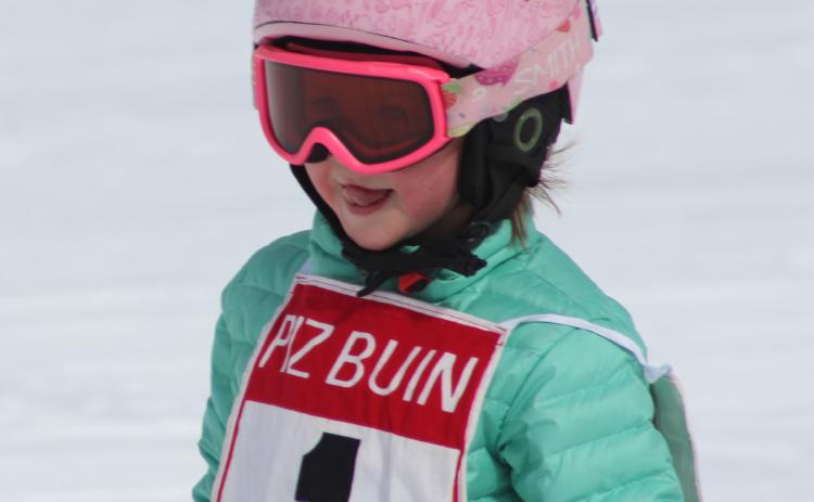 Betsy Barney at 5 years old. She grew up skiing on our local Kendall Mountain Ski Area photo by Salley Barney