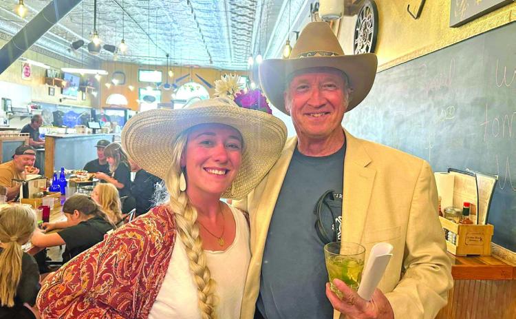 Melina Marks and Ron Wakefield dressed up in their Kentucky Derby best at the Golden Block Brewery. Photo credit Golden Block Brewery FB