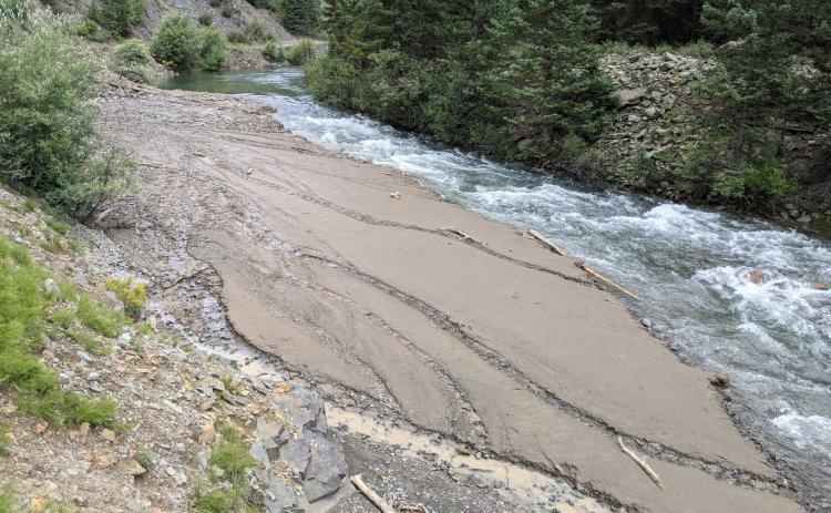 Mudslide on lower river