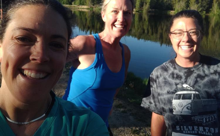 Mayor Dayna Kranker and Trustee Lindsey Halvorson making friends at the early morning 5K Fun Run at the Colorado Municipal League Conference in Breckenridge. Photo credit Dayna Kranker