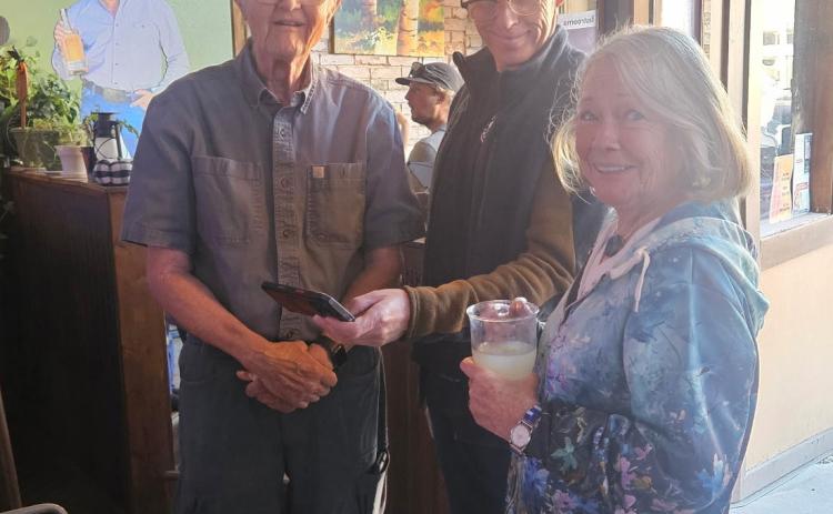 Ray Dileo, David Dibble, and Kim Eisner at the candidates' event at Alpine Tavern on Sunday photo by Alpine Tavern