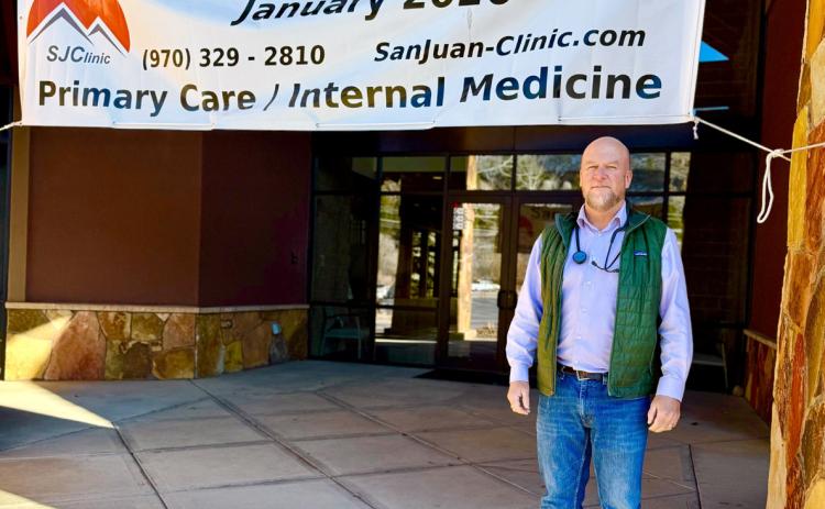 Dr. David Brown, an internal medicine doctor, in front of the newly opened San Juan Clinic North La Plata County satellite office photo by DeAnne Gallegos