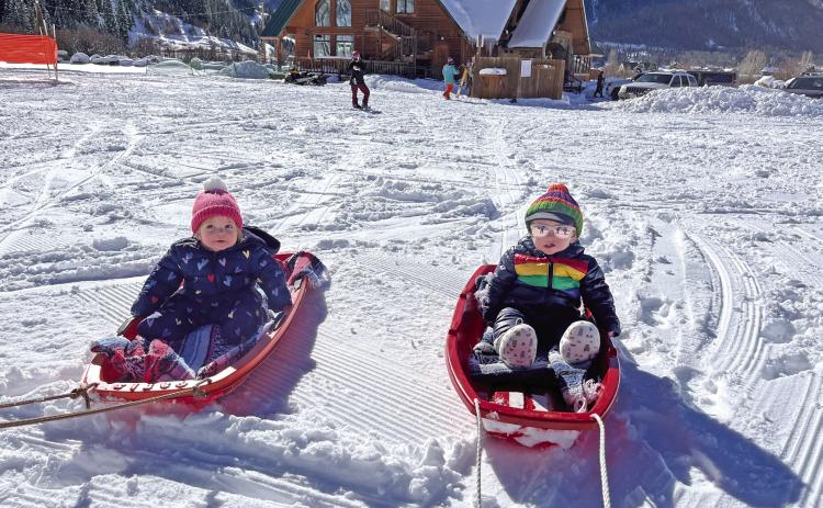 Iris Ebelheiser and Wilde Kurzweil at Kendall Ski Area. Photo Credit Hannah Kurzweil