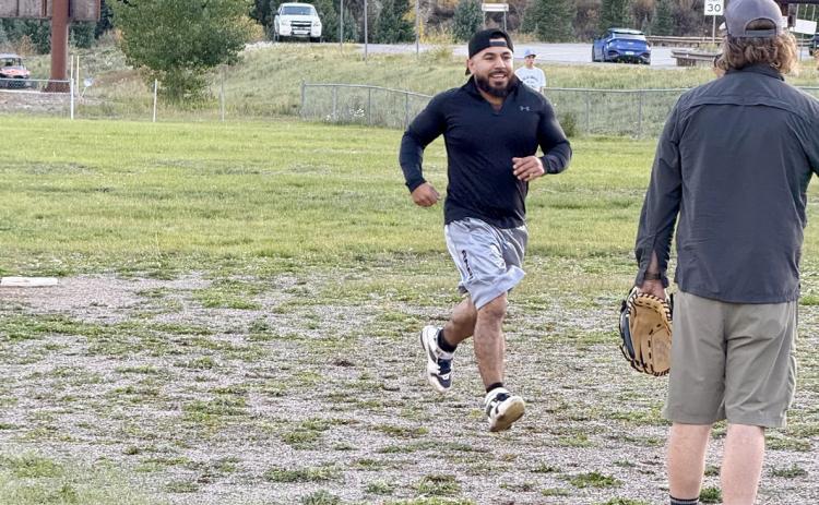 Shory Inzunza helped get the Sunday night community baseball games happening at the town baseball field photo by DeAnne Gallegos
