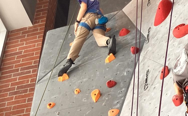 Marshall Rodriguez at the top of his climb photo by Monica Watton