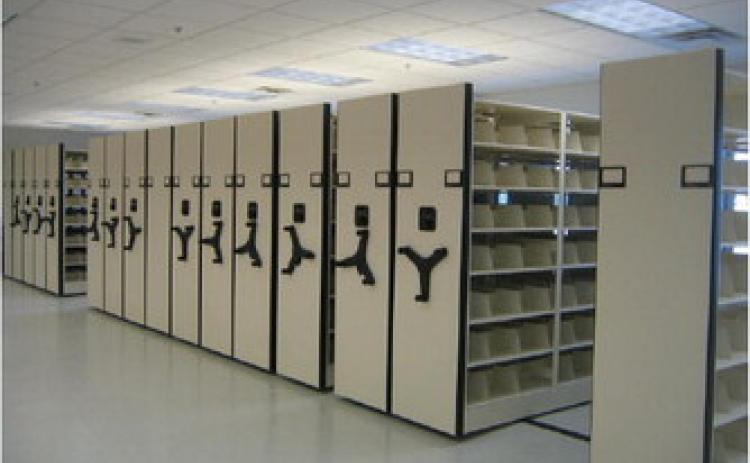 While these modern looking devices do not seem very historic, the purchase of them will enable the Allen Nossaman Archive to increase the storage capacity of the 1000 square foot vault by about 250%. While the $ 55,000 price tag may seem high, it would be about 1/ 4 the cost of new construction, even if we had the room to do that.