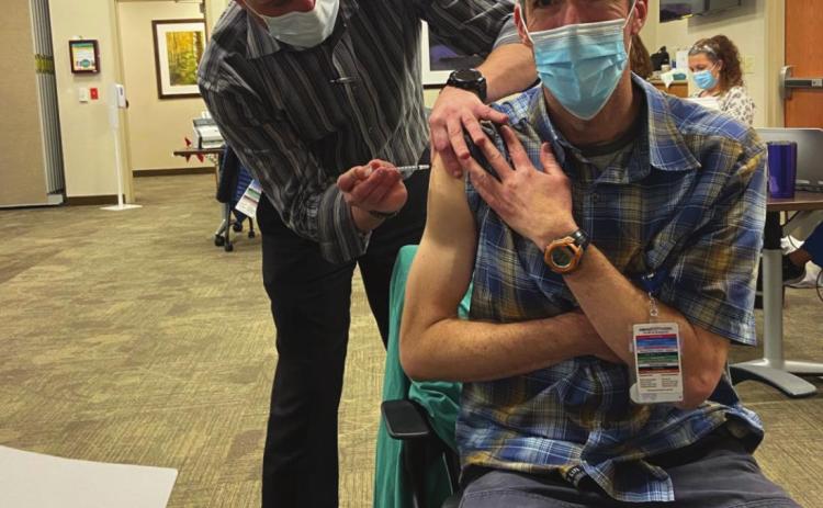 Karl Kamm getting vaccinated Photot from Karl Kamm