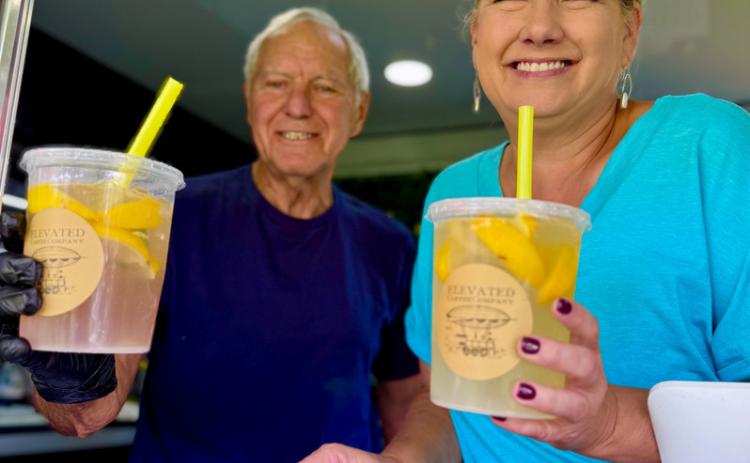 Melanie Barger and her dad had the Elevated Coffee Food truck in Memorial Park this weekend for all the events photo by DeAnne Gallegos