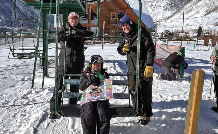 9 year old Jayden Jones gets first chair of winter season. Town of Silverton’s Chris Higgins &amp; David Swanson are Kendall Ski Area lift operators. Photo by DeAnne Gallegos