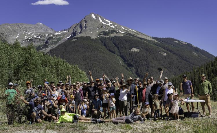 Celebrating the opening of Baker's Park. Photo credit Silverton Singletrack Society