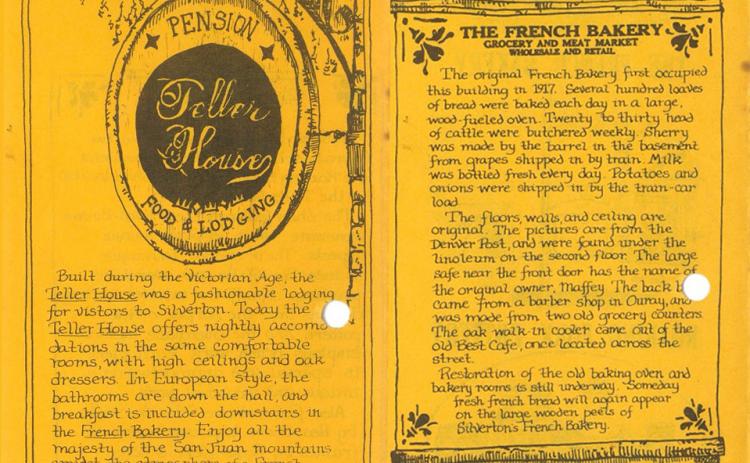 A newspaper reader sent us this vintage Teller House and French Bakery pamphlet. Do you know what year it is from?