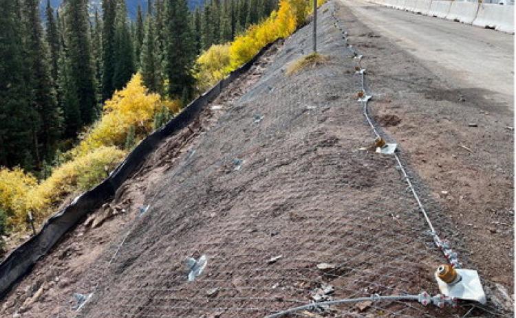 Retaining wall structure at the Coal Bank Pass location Mile Point 56.9. Photo by CDOT