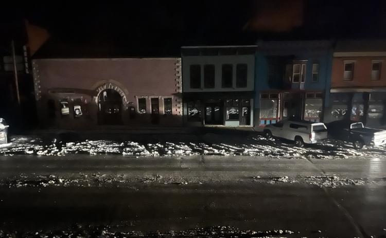 An eerie view of Greene Street in Silverton as the power outage continued into the night. Photo credit Scott Fetchenhier