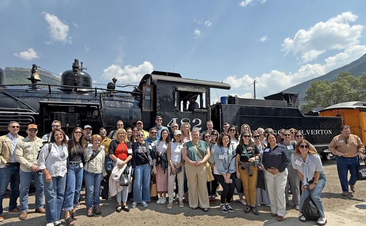 The Colorado Legislature group came through Silverton on a Western Slope tour and rode the train to Silverton last week. There were Colorado State Representatives, lobbyists, chamber of commerce and other State Stakeholders. photo by DeAnne Gallegos