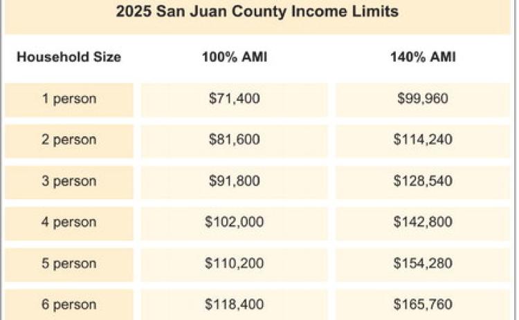 2025 San Juan County Income Limits