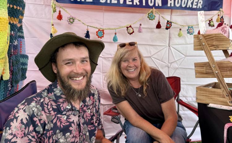 Local Marshell Tompson and his mom feature their art at the Silverton Creates Festival photo by DeAnne Gallegos