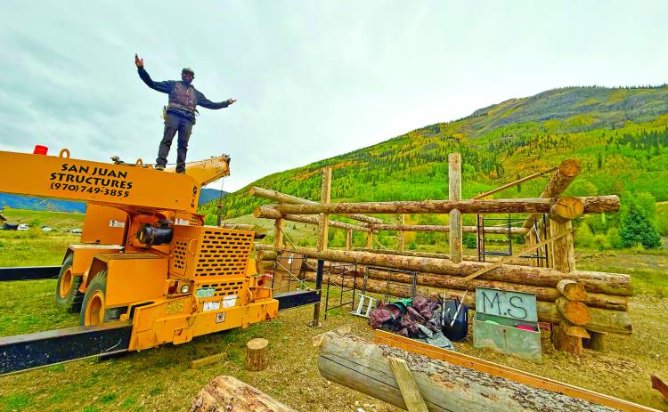 Ben Roberts of San Juan Structures worksite just east of Silverton out by the Powerhouse. photo by DeAnne Gallegos