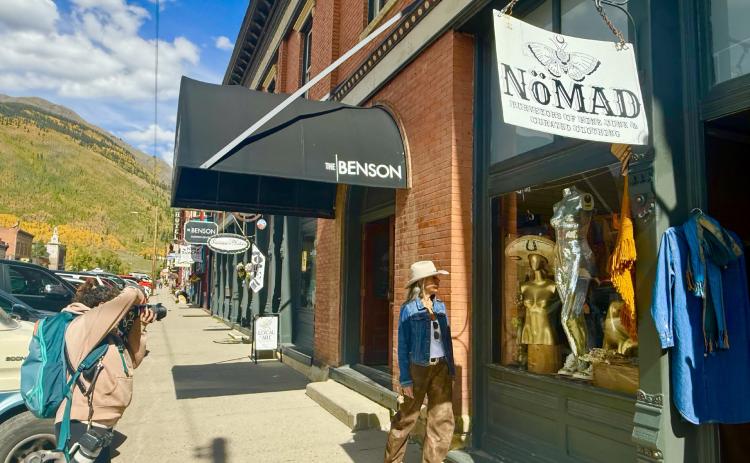 Local photographer Critt Kuenning shoots local Maria Fajo for a Visit Silverton downtown photoshoot on Monday photo by DeAnne Gallegos