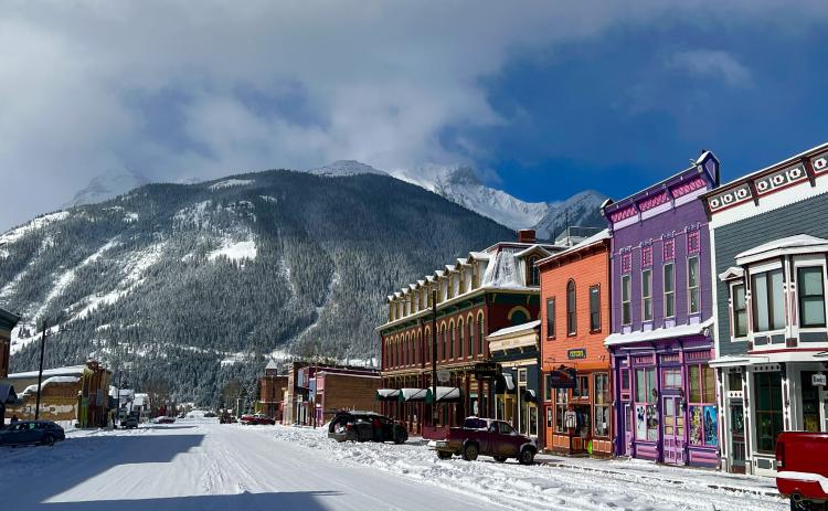 Colorful downtown Silverton is quiet in the early morning after this last round of fresh snow. Photo credit DeAnne Gallegos