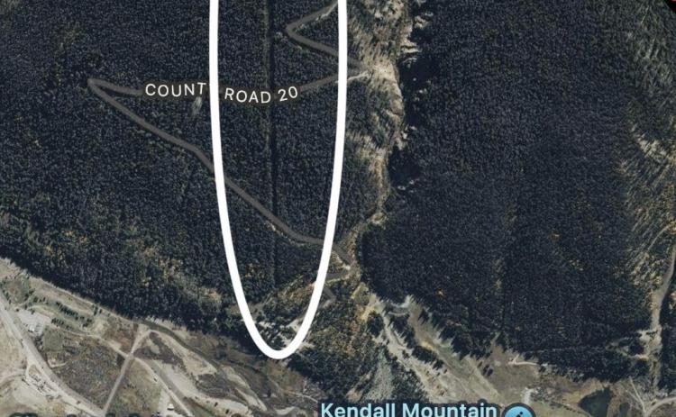 Map of area known as the 'power lines' on Kendall Mountain where the accident took place