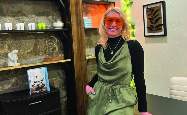 Maddie Moser in her new spa space. Photo credit DeAnne Gallegos