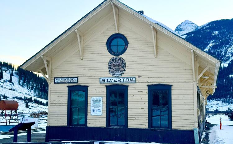 The Silverton Train Depot only has inches of snow in front of it on Sunday January 11th, 2026. photo by DeAnne Gallegos