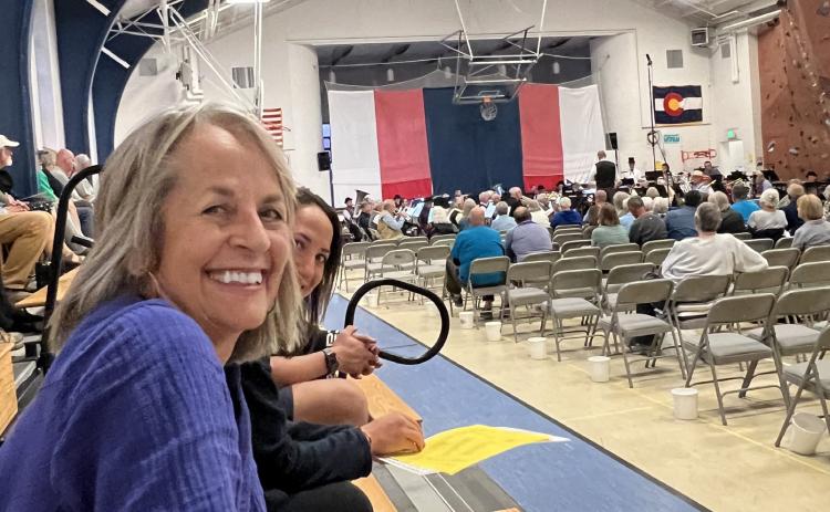 Barbara McLachlin attending the Great Western Rocky Mountain Brass Band Concert at the Silverton School gym, in August 2023. Photo credit DeAnne Gallegos
