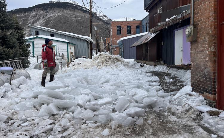Photo credit Scott Fetchenhier The ice is peeling off the roofs. Watch out!