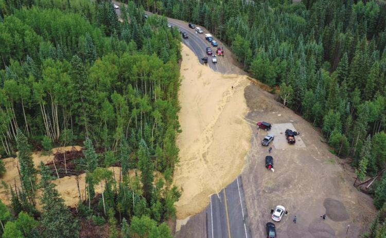 HWY 550 mudslide at Governor’s Gulch July 25. Photo credit Mike Boruta