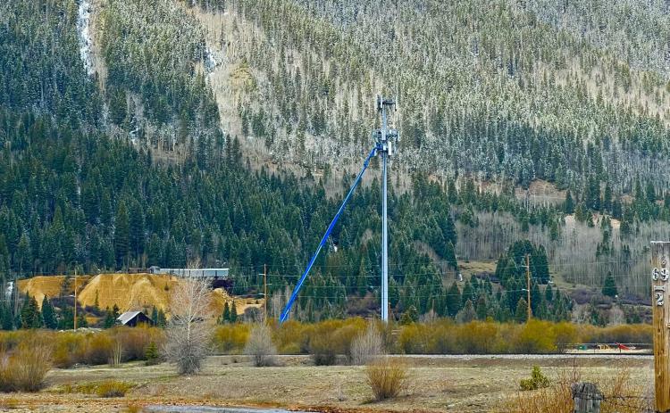 Photo credit DeAnne Gallegos Verizon has been working for over a week on the upgrades to the only cell tower in Silverton down by the Visitor Center.