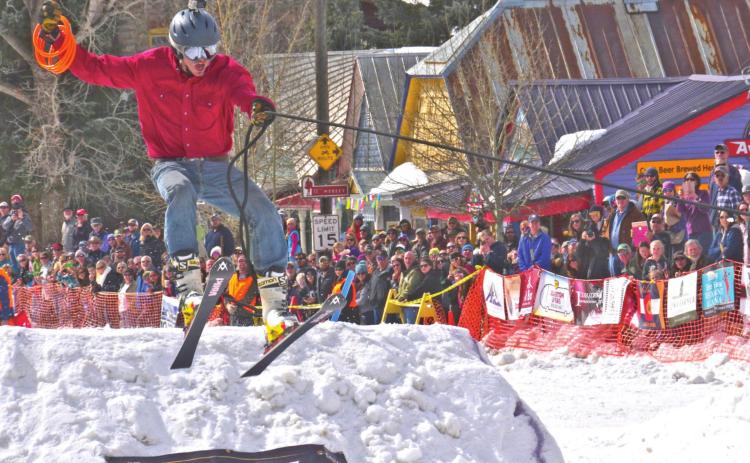 The horses pull skiers