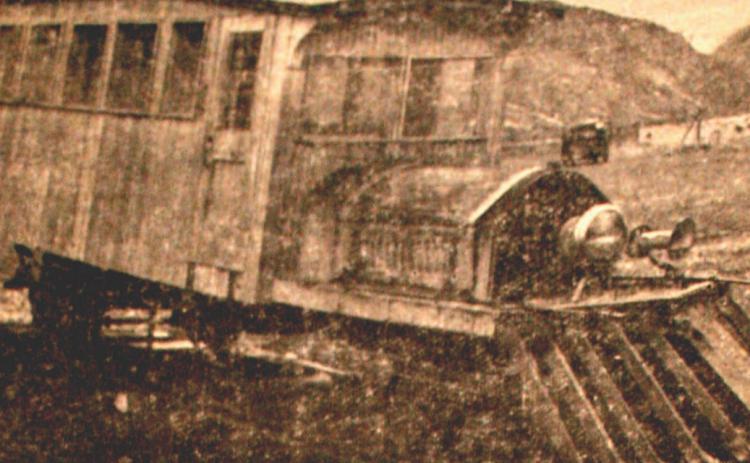 Image: This 1949 photo from the Silverton Standard shows the weather-beaten Casey Jones rail car in Silverton Silverton Standard file photo