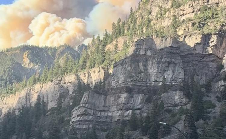 Gold Mountain Fire in Ouray created lots of smoke in the air photo by Ouray Wild Outdoors