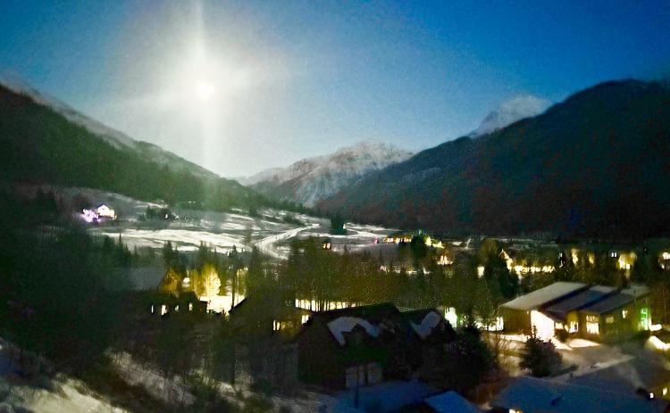 The Full Moon over Silverton made the winter night feel magical photo by Anne Izard