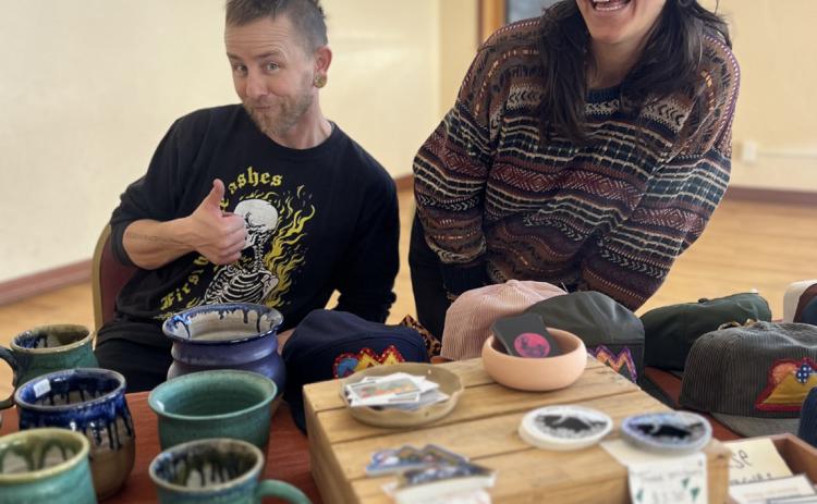 We would like to sincerely apologize to Evin with an “i” for misspelling her name last week. Her and her partner Ian Tanner sold their hand-crafted art at this winter’s farmers Market and are getting ready to open their art gallery on Blair Street for the summer season! Photo credit DeAnne Gallegos