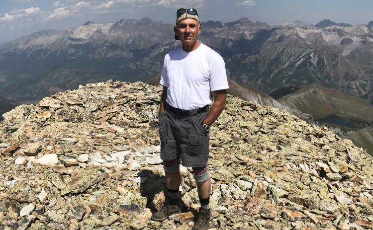 Jeff Burch high up in the San Juans