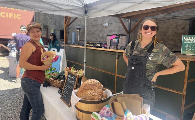 Louise Contino, with the Silverton Farmers Market, was selling organic produce. Krista Beyer with Bicycle Bread was selling her freshly baked sourdough loaves, and the Farmers market is now on Fridays in the Wyman Courtyard. Photo credit DeAnne Gallegos