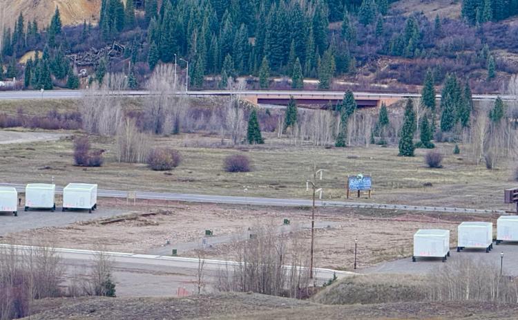 Wondering what the big white boxes are just South of Anvil Mountain neighborhood along Highway 550? They are the delivered townhomes waiting to be installed for the Silverton Housing Authority’s Anvil Townhome project Photo by DeAnne Gallegos