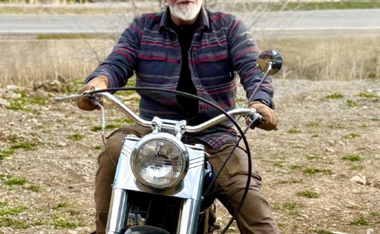 Bruce Conrad enjoyed getting his vintage motorcycle out for a ride photo by DeAnne Gallegos