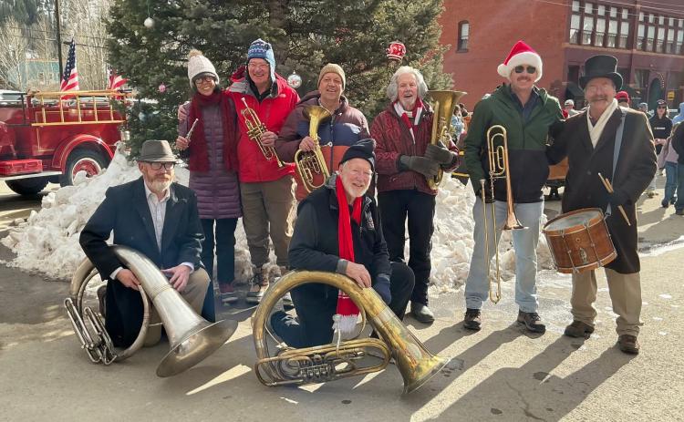 Silverton Brass Band were happy to play for the locals on Christmas Eve photo by Gary Miller