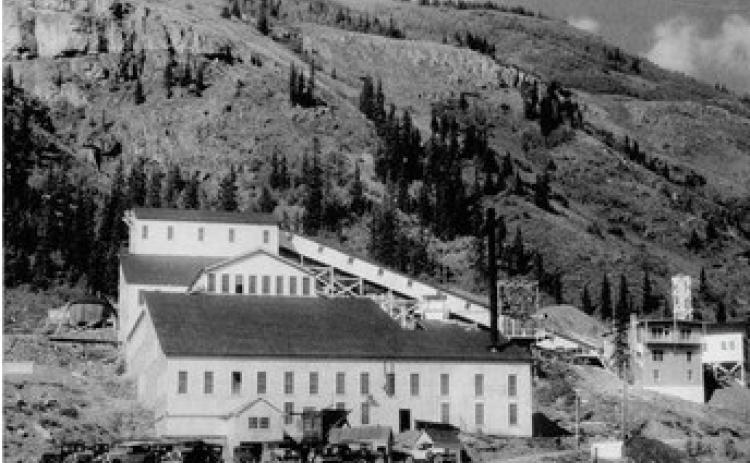The Mayflower Mill in its full 1920s glory. Today it is owned by the San Juan County Historical Society and visitors can learn just what was going on here with a tour. The tram terminal at the east end was featured in the 1957 movie “ Night Passage”. A gunfight at the location involved James Stewart and Audie Murphy. Another Society property, the Little Nation Mill in Howardsville, also had a prominent role in the movie.