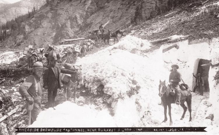 RIVERSIDE SLIDE Riverside Slide and Tunnel near Ouray. Photo courtesy San Juan County Historical Society