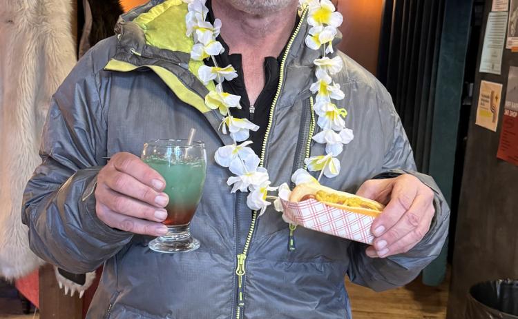Micahel Burton enjoyed a “Shark Attack” at the Den located inside the Coffee Bear photo by Sarah Moore